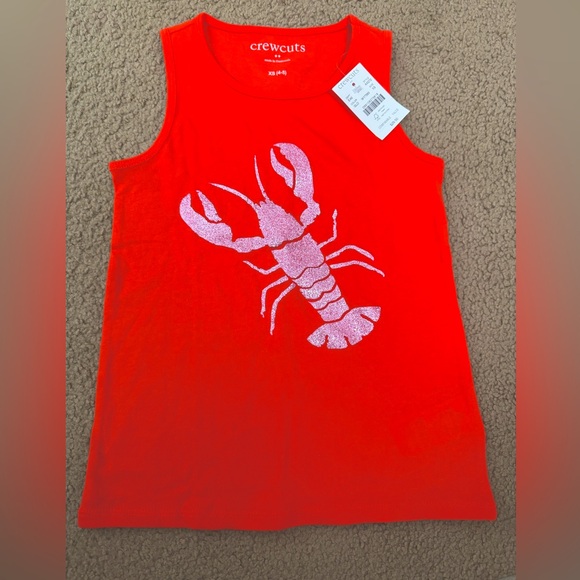 Crewcuts Other - Crewcuts Bright Red Lobster Tank Top - NEW Girls XS 4/5